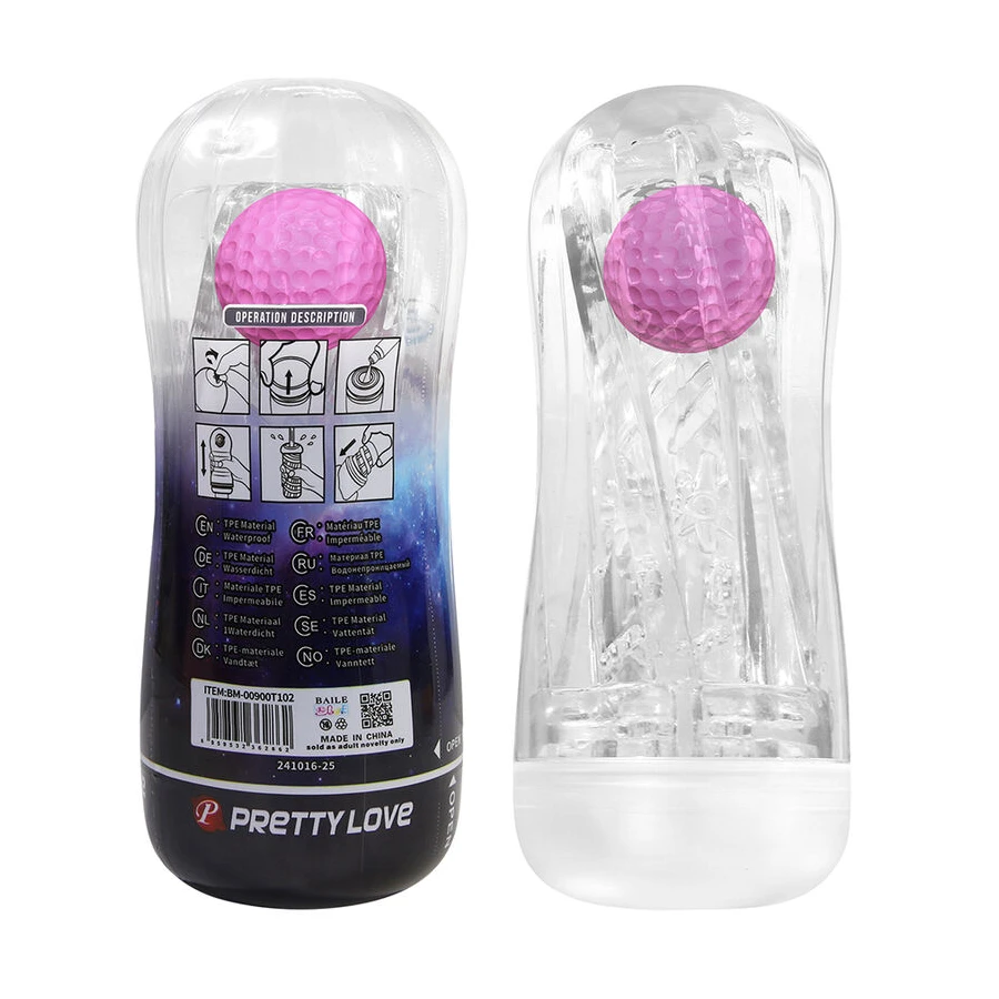 PRETTY LOVE - 360 TEXTURED MASTURBATION CUP CLEAR
